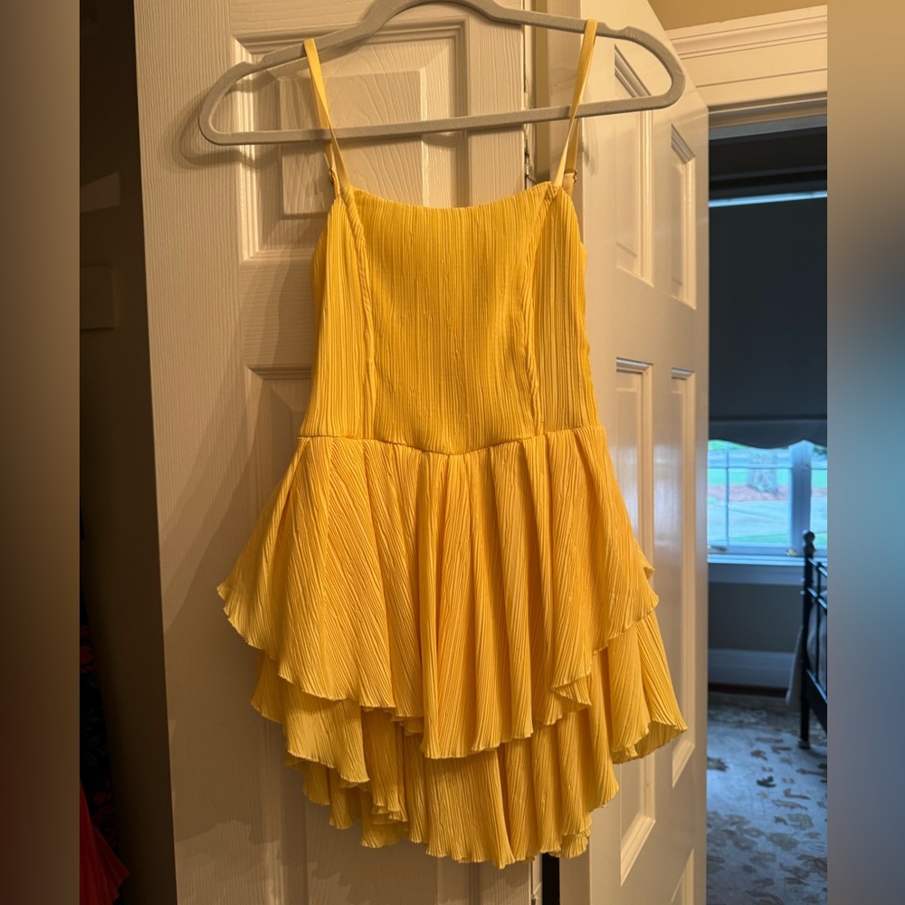 Yellow Layered Mini Dress